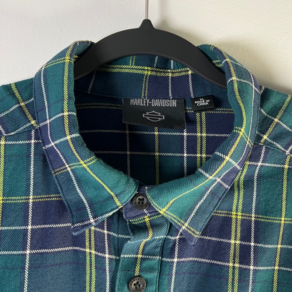 Harley-Davidson Mens Sz XL Shirt Wrench Crew Plaid Button Up Biker 96166-23VM - Picture 5 of 10
